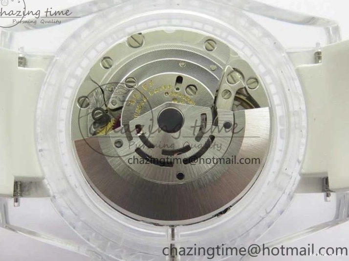 0518 Affordable Submariner Phantomlab Transparent KZF Best Edition Blue Space Dial on White Rubber Strap VR 2566
